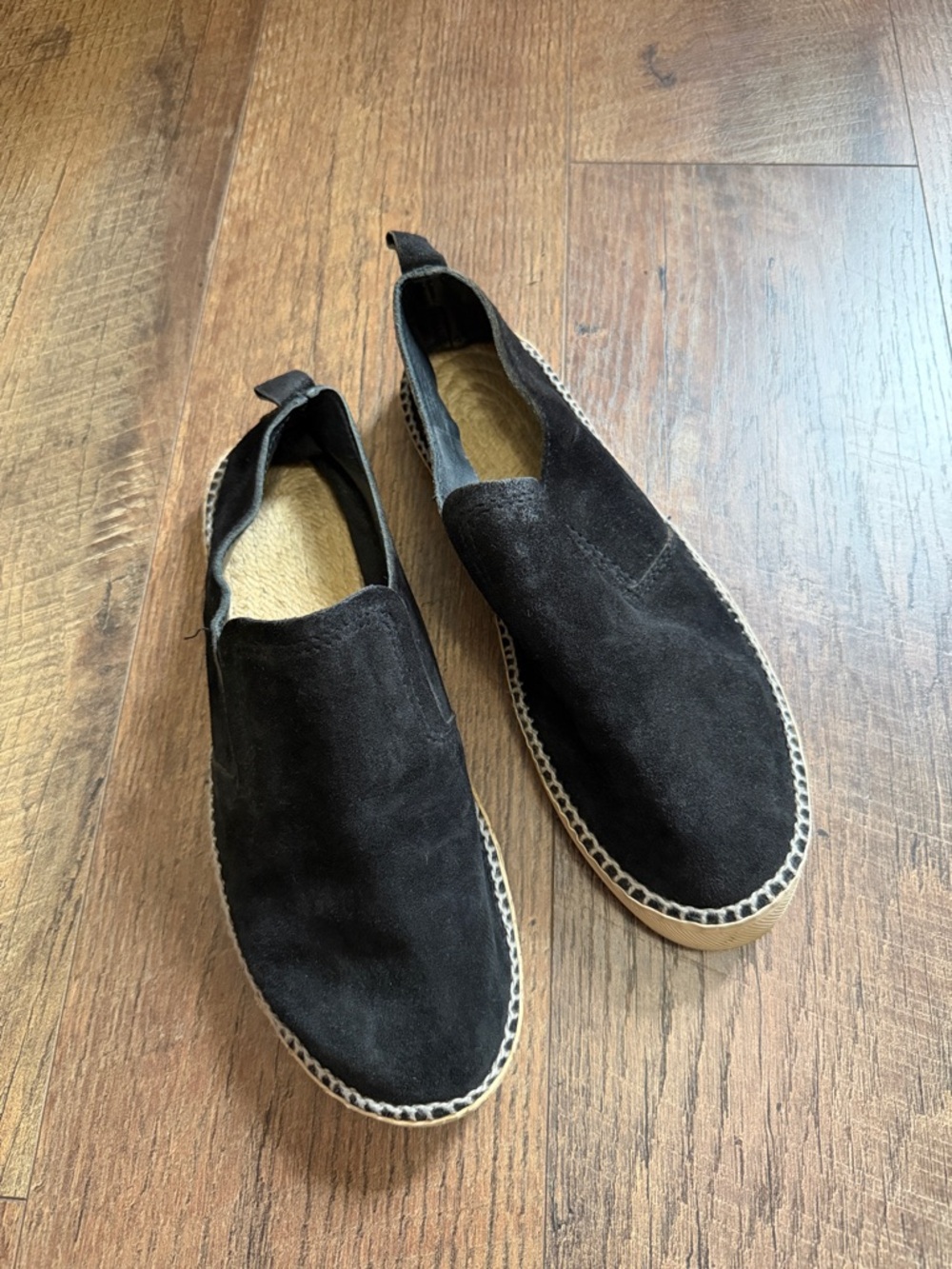Men's Black Suede Slip-On Espadrilles